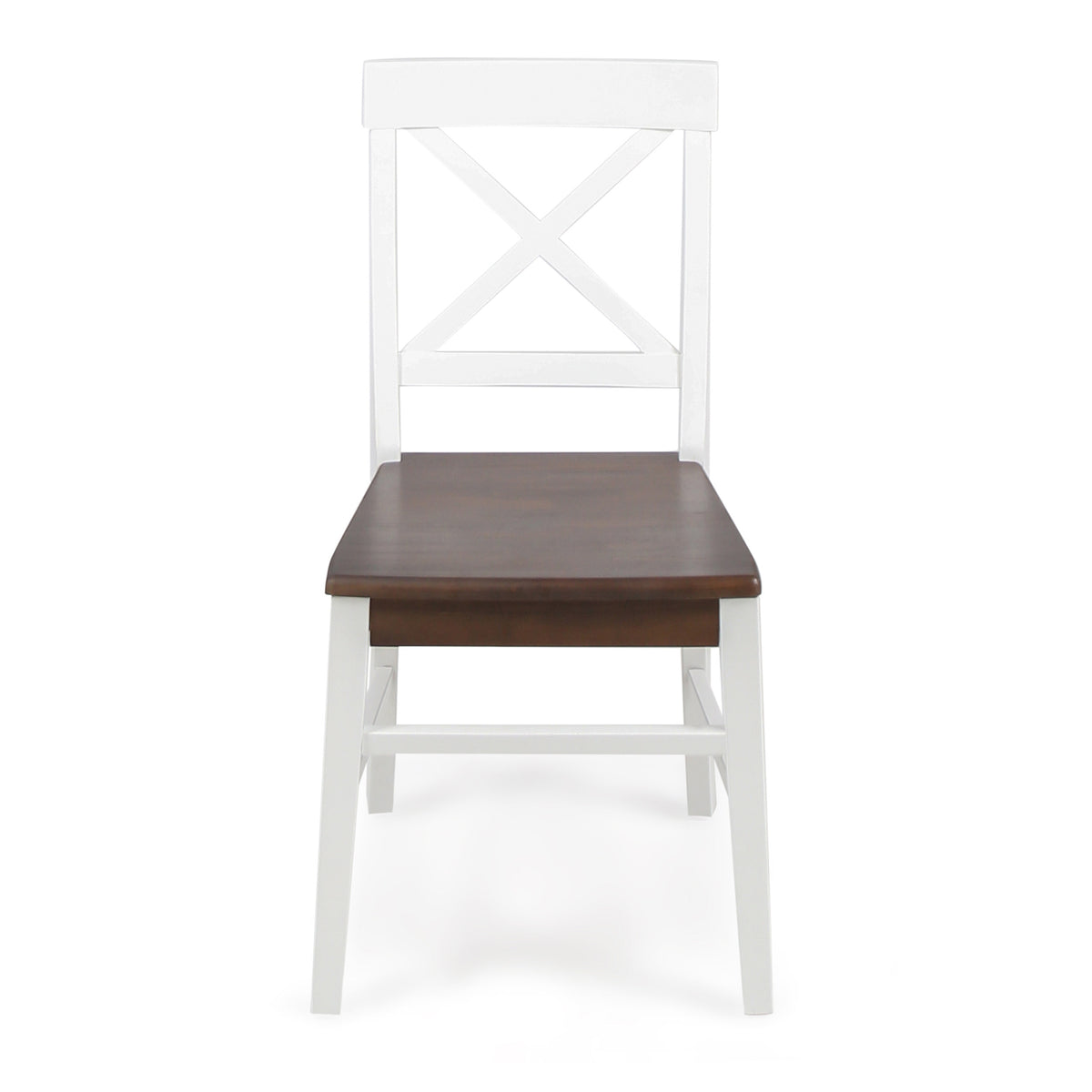 Roshan Farmhouse Dining Chair Set (2 pcs) – White & Walnut