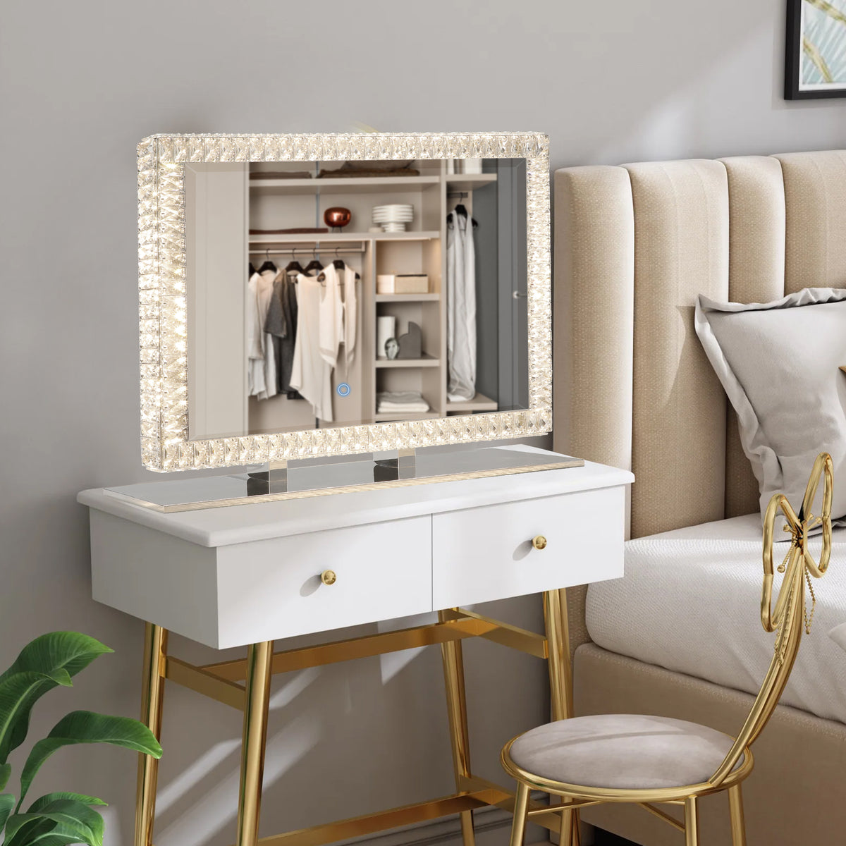 LED Crystal Mirror Vanity Light
