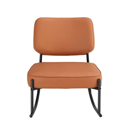 PU Leather Rocking Chair – Black Metal Legs