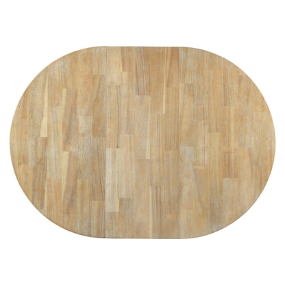 5-Piece Dining Set with Round Table Wood Wash