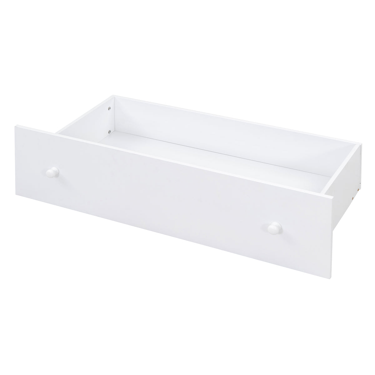 L-Shaped Twin Loft Bed with Storage White