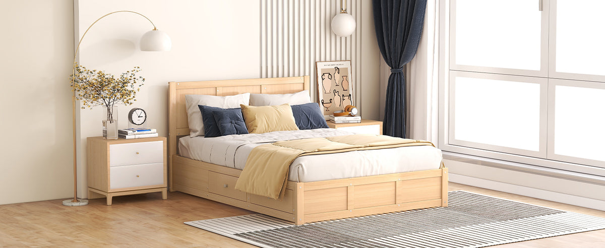 Full Wood Platform Bed