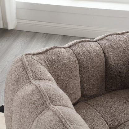 Soft Bean Bag Chair with Footstool Beige