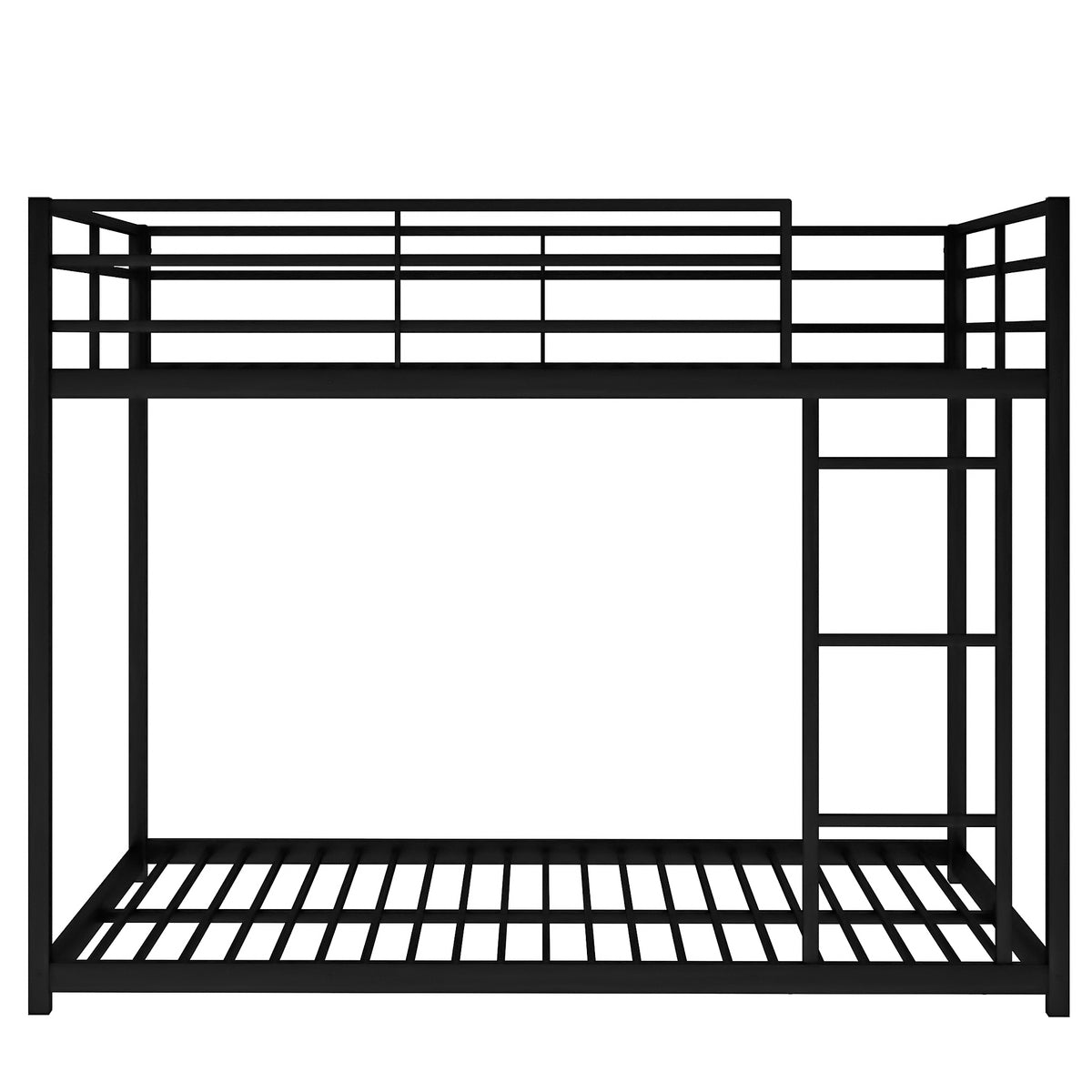 Full Metal Bunk Bed with Ladder Black