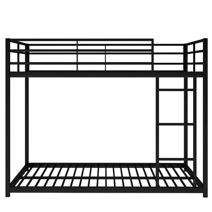 Full Metal Bunk Bed with Ladder Black