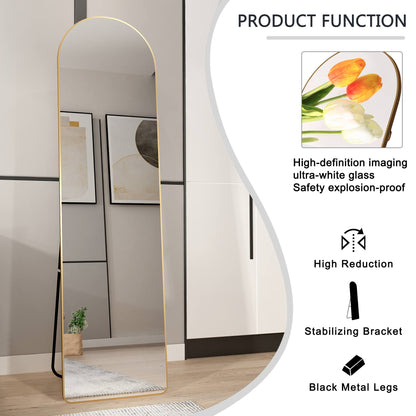 Full-Length Aluminum Alloy Wall Mirror Arched Frame