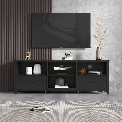70" Modern Media Console with Storage Compartments