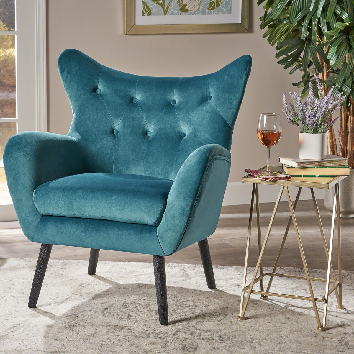 Classic Linen Armchair – Beige