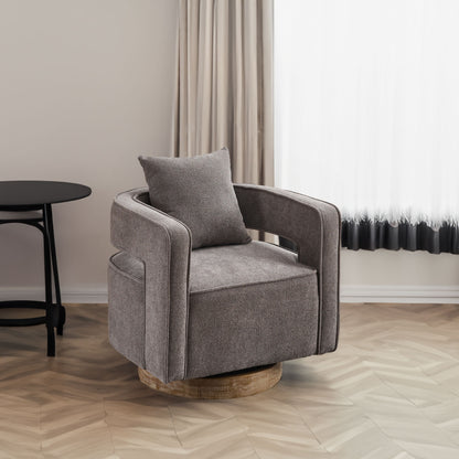 Swivel Accent Chair Charcoal Linen