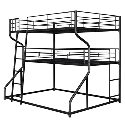 Black Triple Bunk Bed – 3-Tier Space-Saving Metal Frame for Kids & Teens
