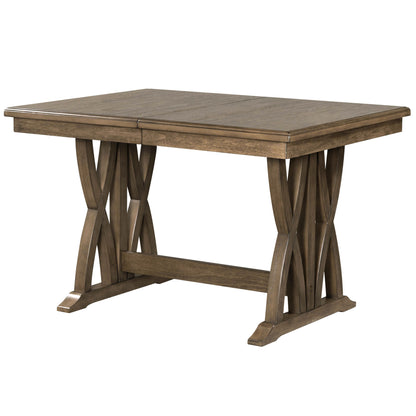 Dining Set with Cushioned Chairs Brown
