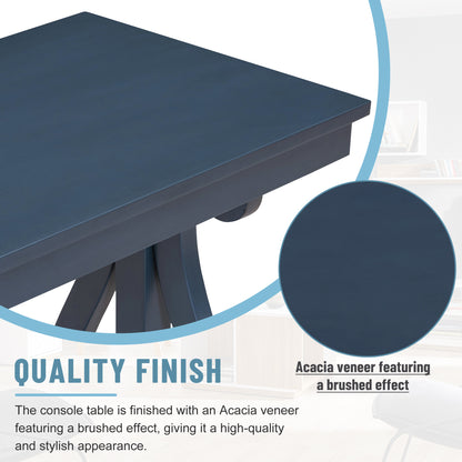 Rustic Console Table 48-Inch Navy Finish