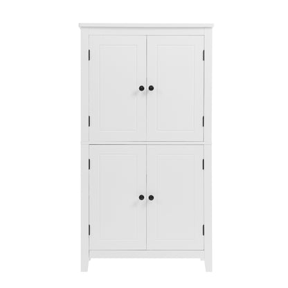 White Bathroom Floor Cabinet Adjustable Shelf