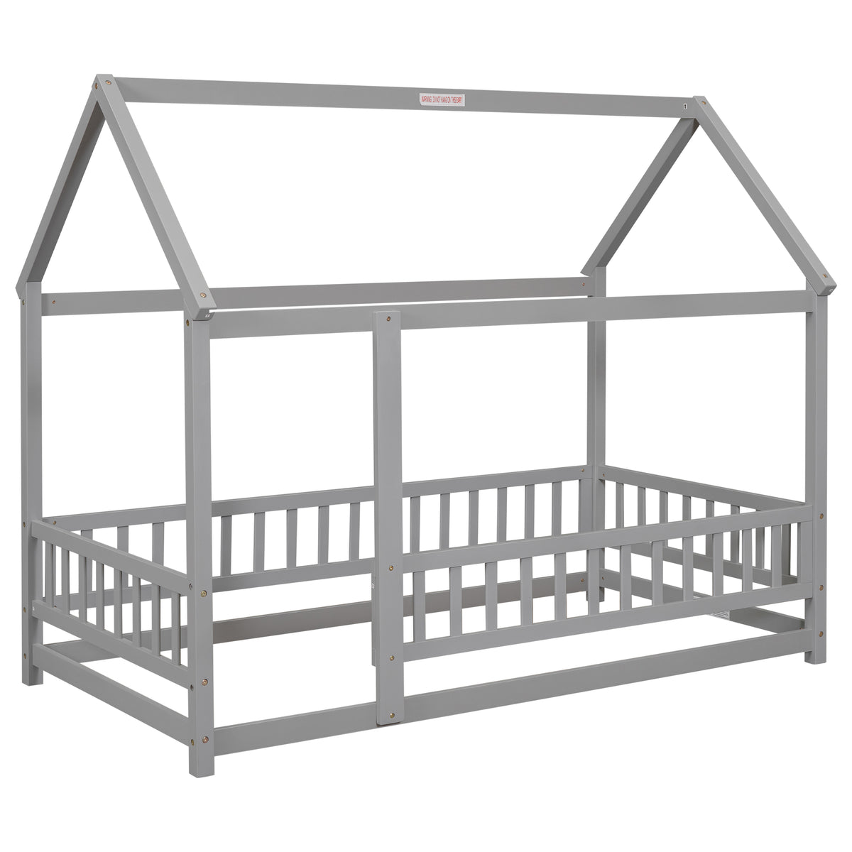 Twin Floor Bed Grey