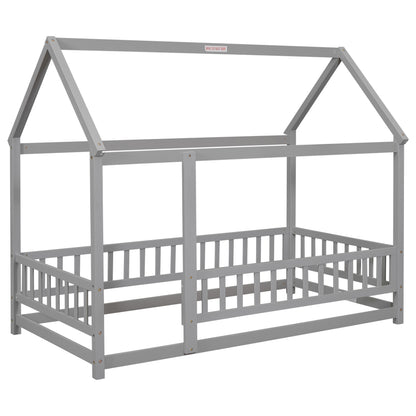 Twin Floor Bed Grey