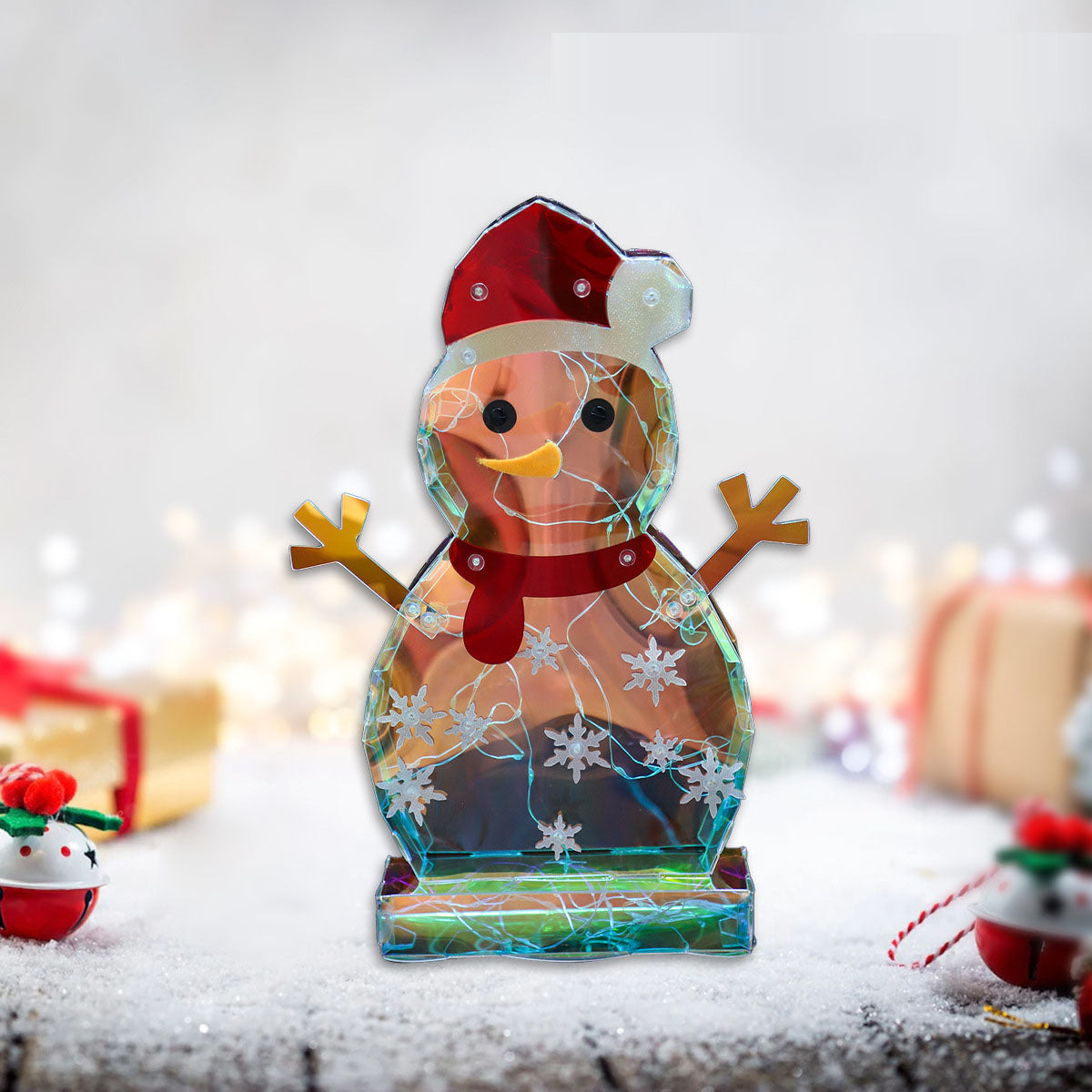 Glowing Snowman Plug-In LED Ornament