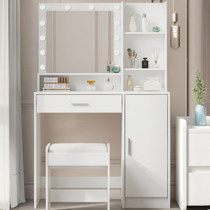 Vanity Storage Console – Tri-Light Mirror Collection