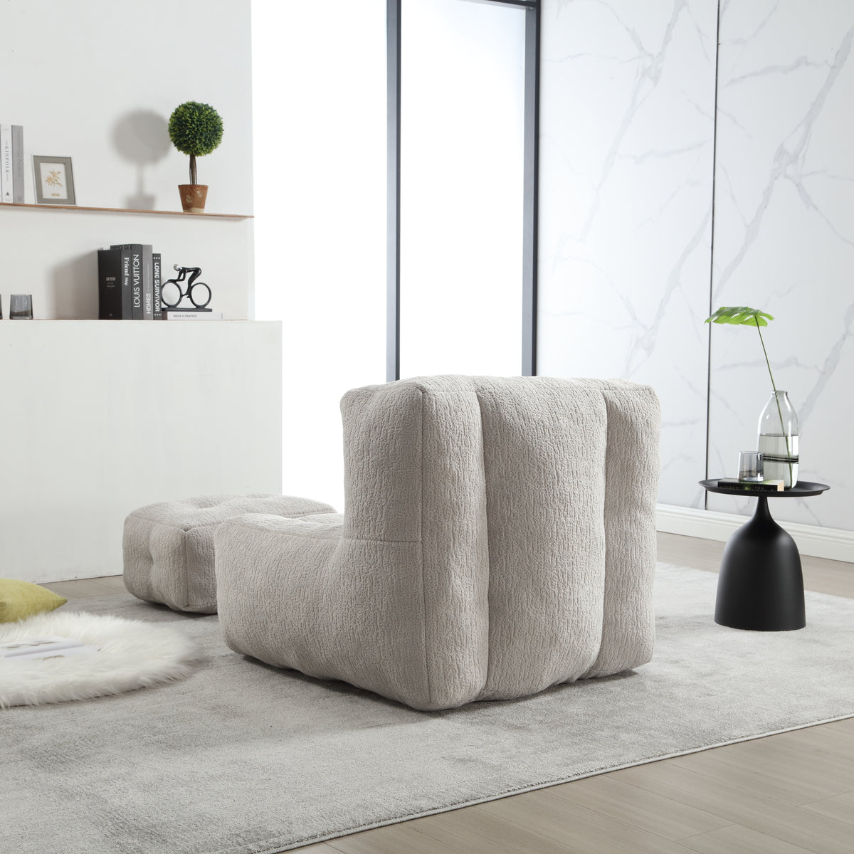 Fluffy Memory Foam Bean Bag Sofa – Indoor Lounge