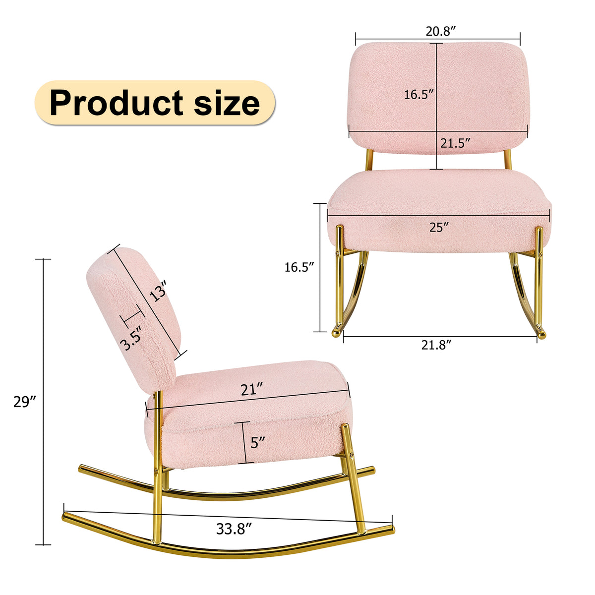 Velvet Rocking Lounge Chair – Cream
