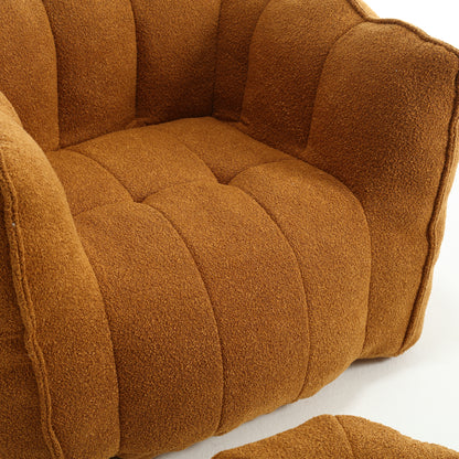 High Resilience Foam Bean Bag Sofa with Footrest