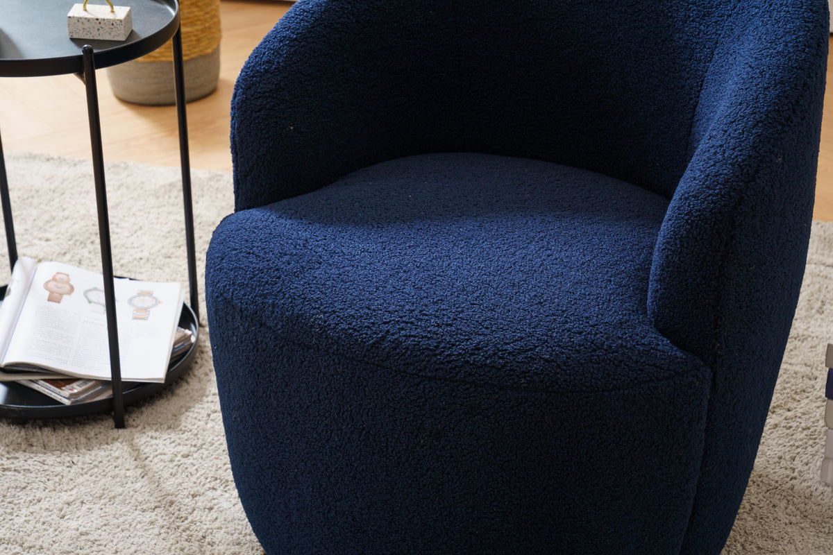 Teddy Barrel Accent Chair – Navy Blue