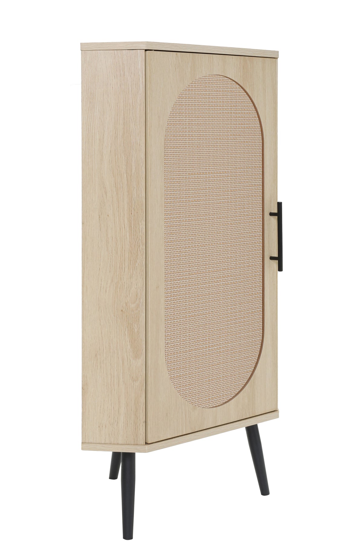 Rattan Corner Cabinet with Door and Shelf