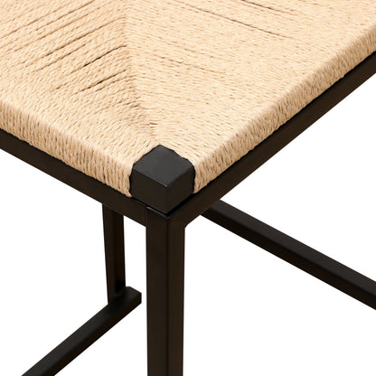 Paper Rope Counter Chairs (2 pcs) – Black Frame