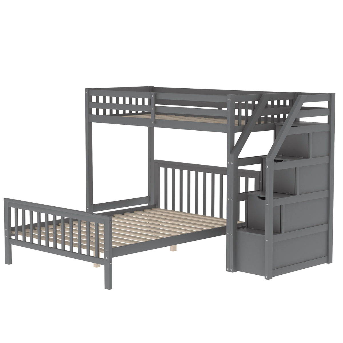 Full Loft Bunk Bed Gray