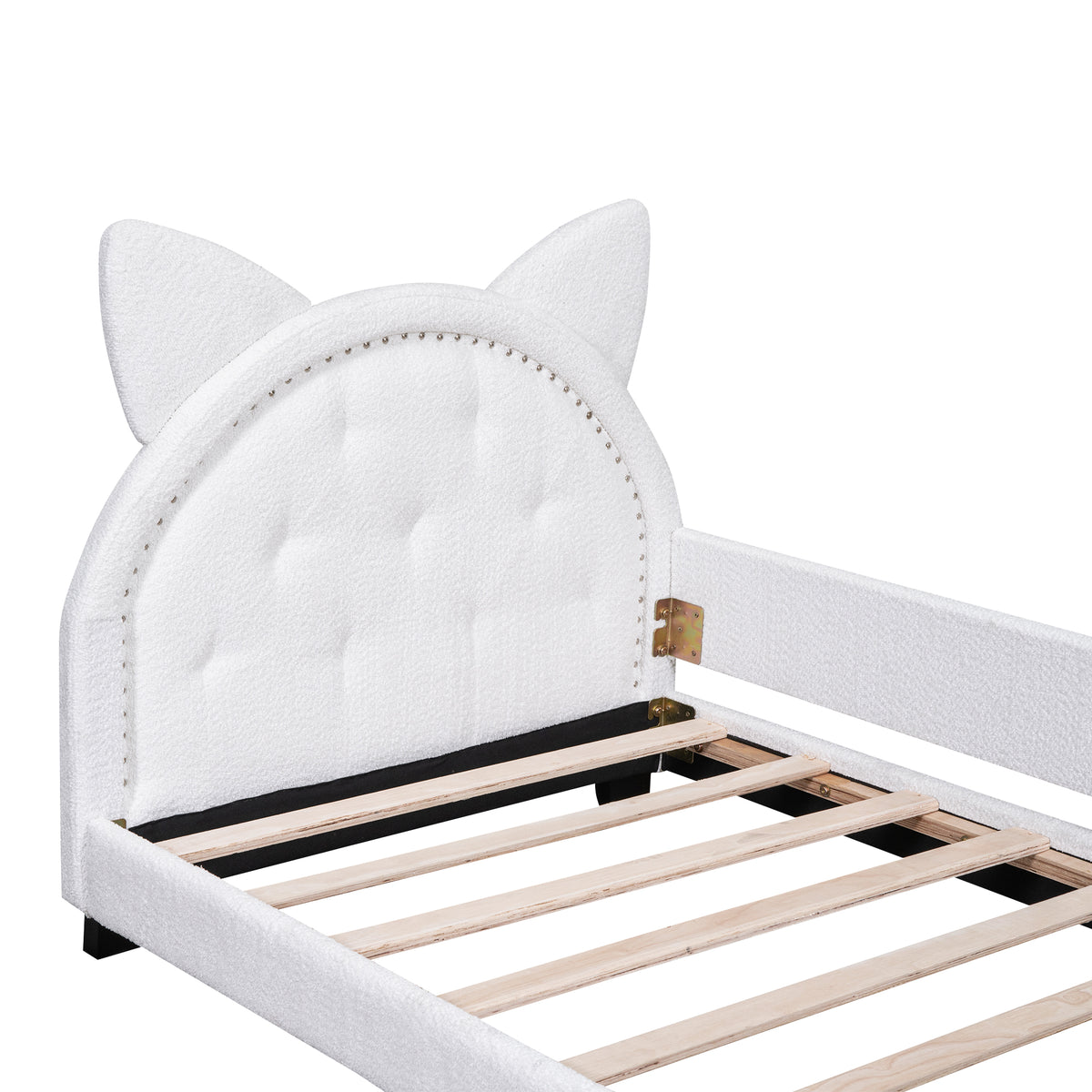 Teddy Fleece Daybed with Carton Headboard White