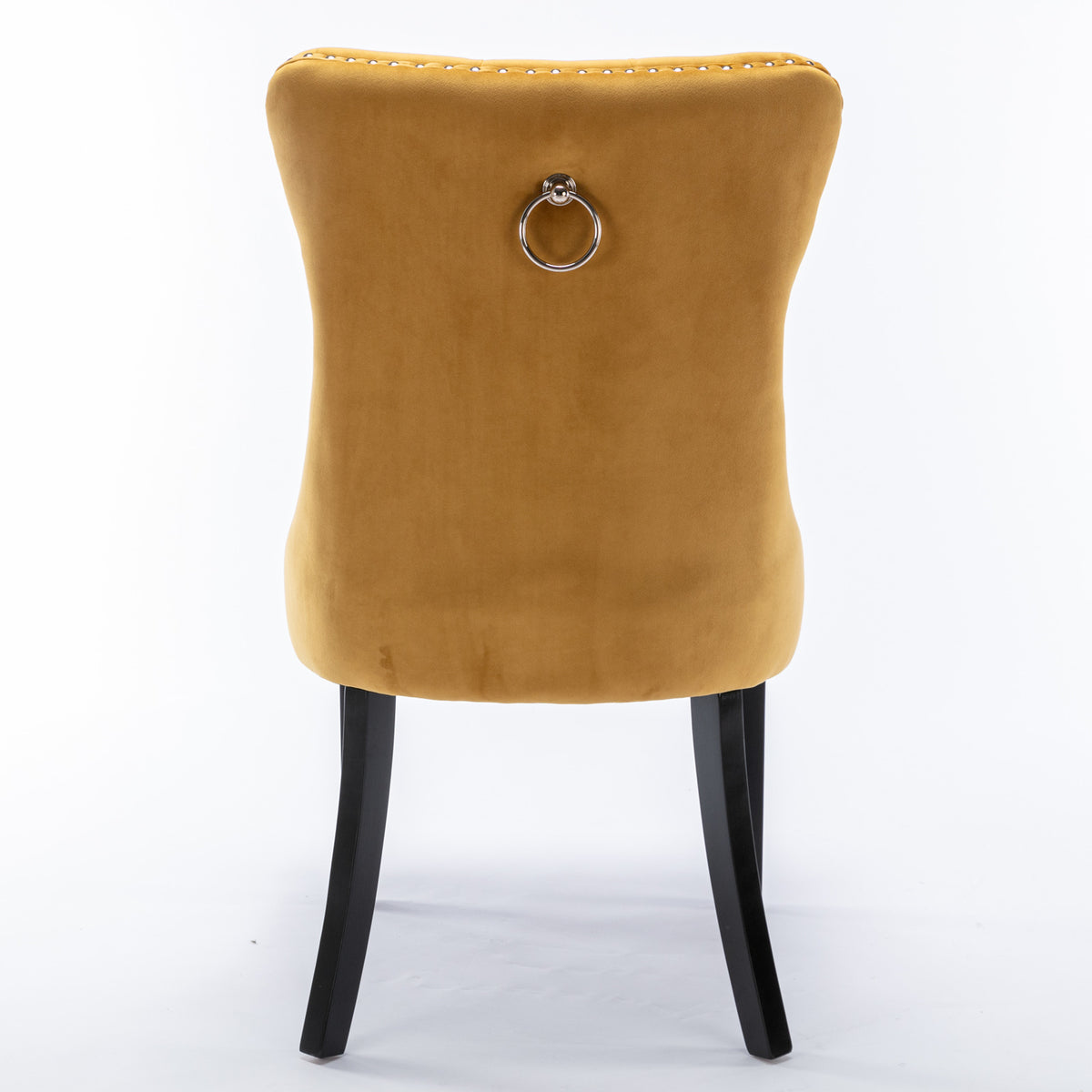 Tufted Velvet Dining Chair Set (2 pcs) – Gold