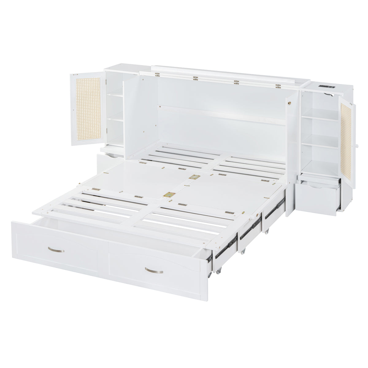 Murphy Wall Bed with Drawers White Finish