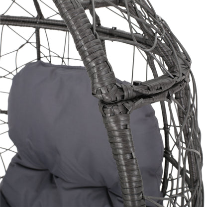 Gianni Teardrop Outdoor Dining Chair – PE Rattan & Iron with Cushion