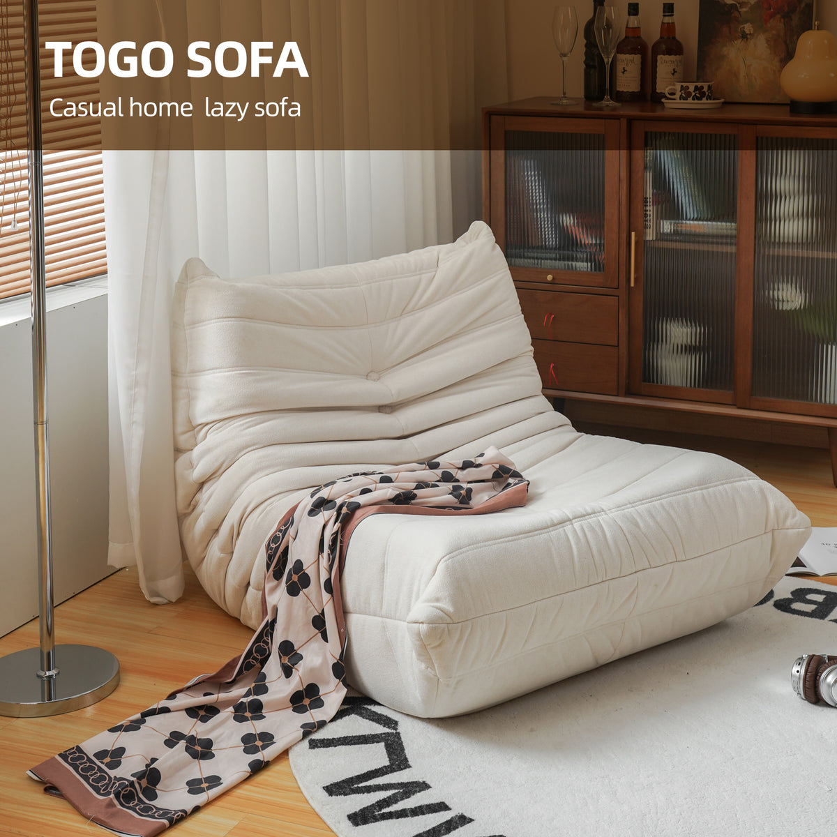 Bean Bag Sofa – Gray Linen