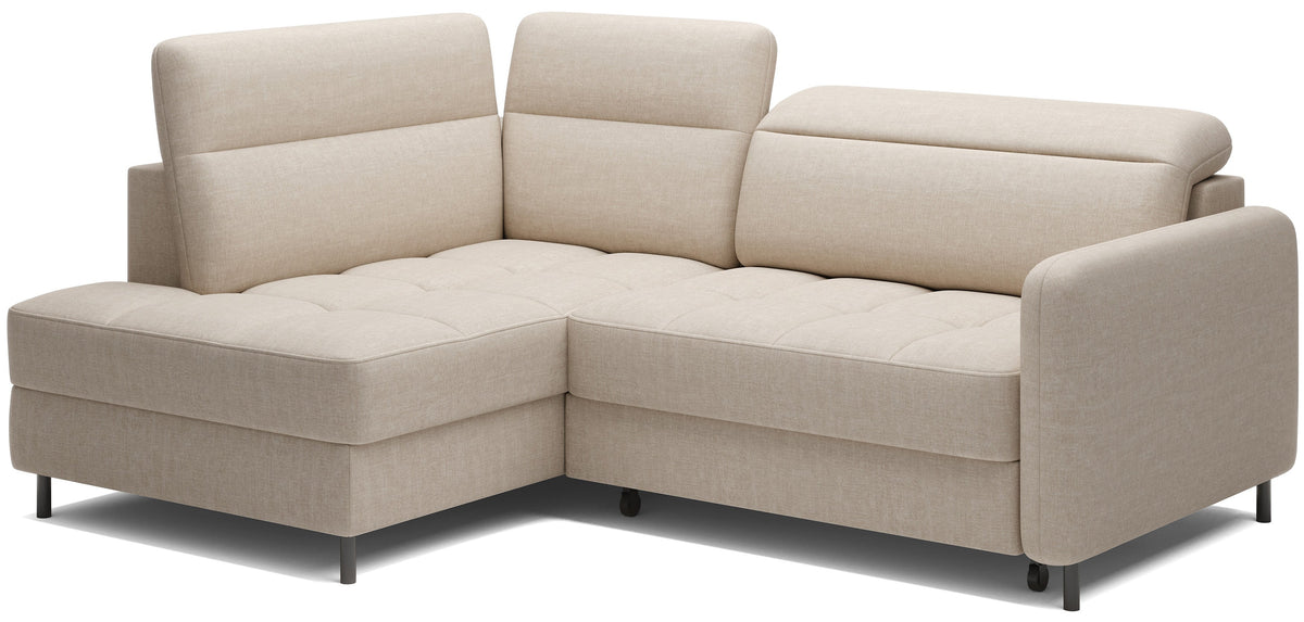 Barea 3 Seater Storage Sleeper Chaise Sofa - Beige