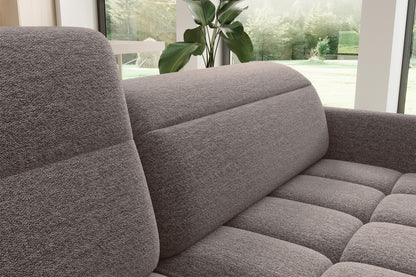 Barea 3 Seater Storage Sleeper Chaise Sofa - Fudge Brown