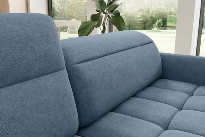 Barea 3 Seater Storage Sleeper Chaise Sofa - Soft Blue