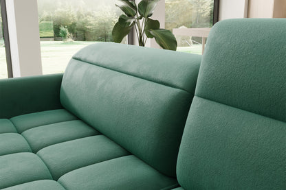 Barea 3 Seater Storage Sleeper Chaise Sofa - Emerald Green