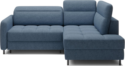 Barea 3 Seater Storage Sleeper Chaise Sofa - Soft Blue