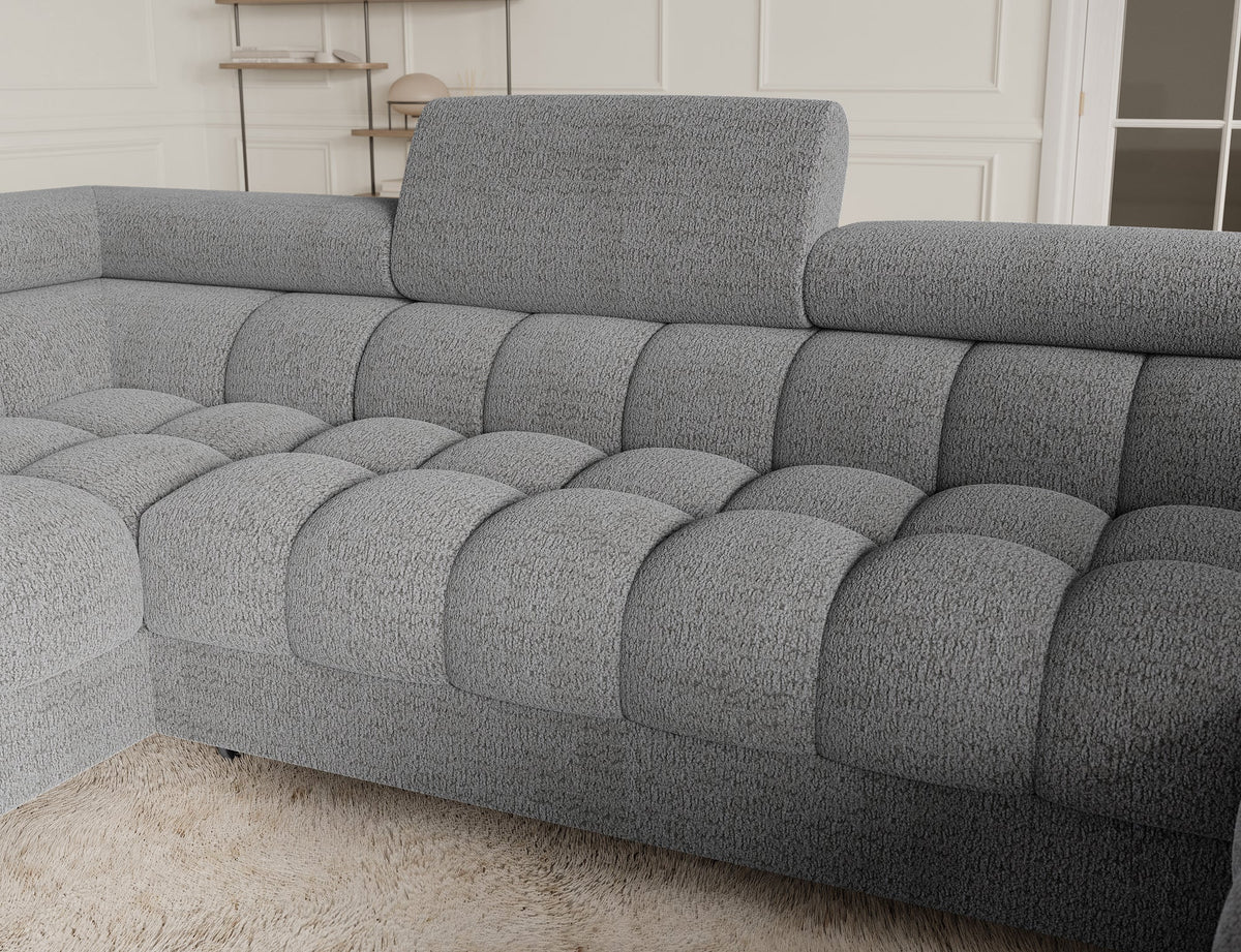 Fectory Sectional Storage Sleeper Chaise Sofa - Grey