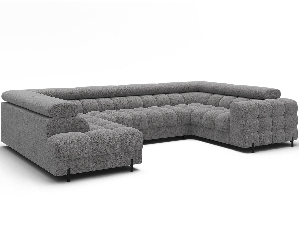 Fectory Sectional Storage Sleeper Chaise Sofa - Grey