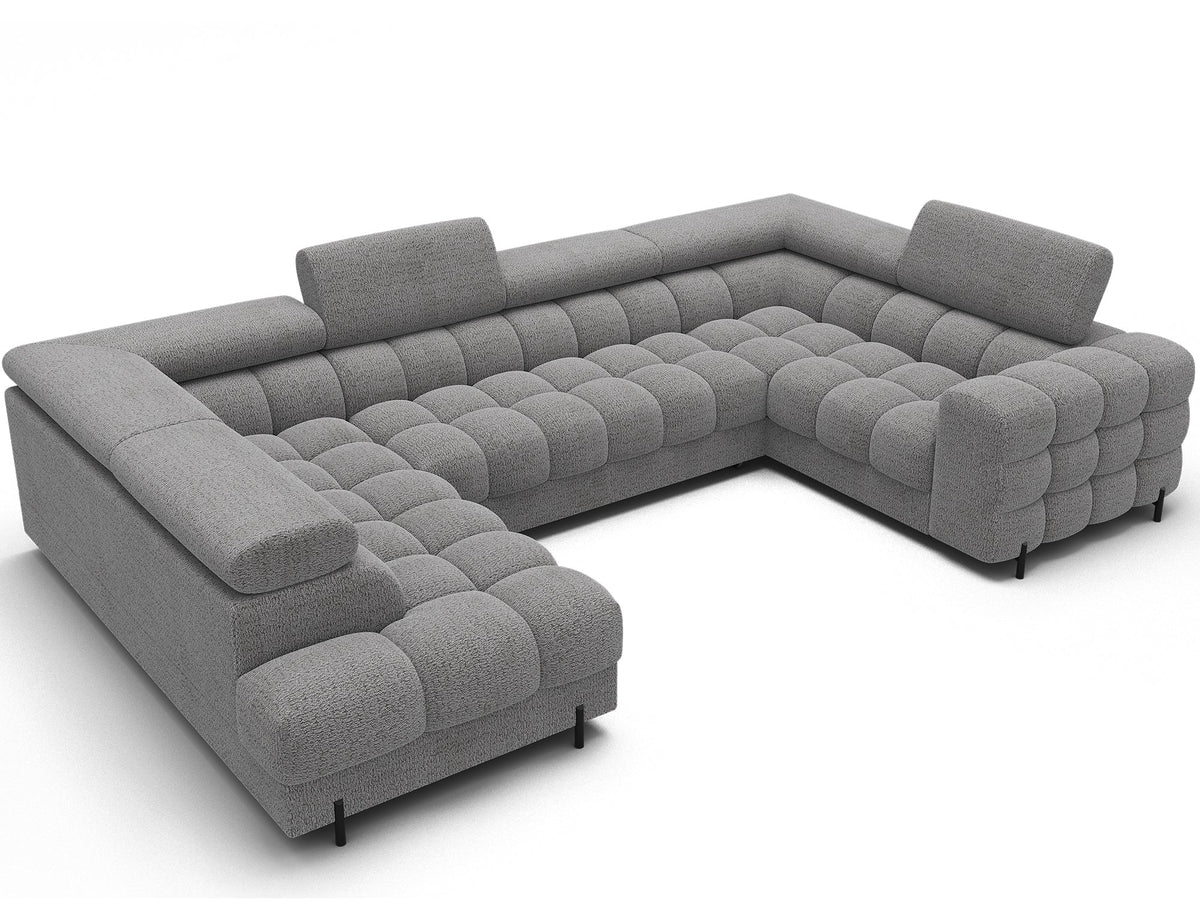 Fectory Sectional Storage Sleeper Chaise Sofa - Grey
