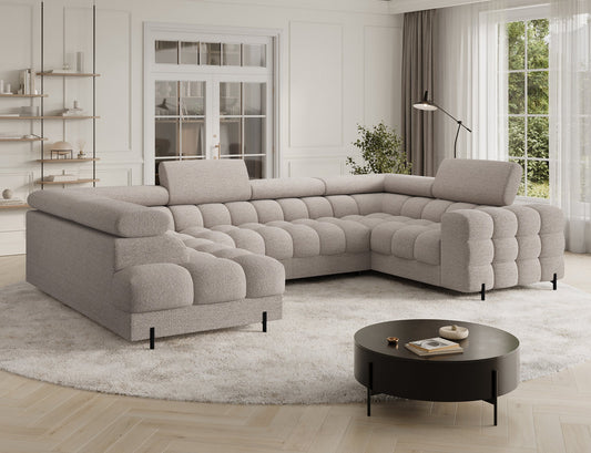 Fectory Sectional Storage Sleeper Chaise Sofa - Beige