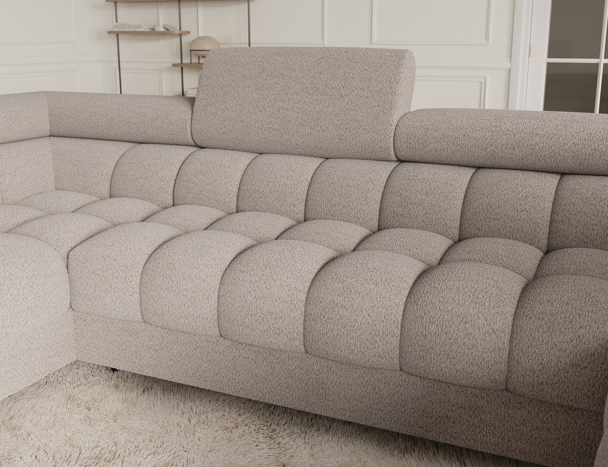 Fectory Sectional Storage Sleeper Chaise Sofa - Beige