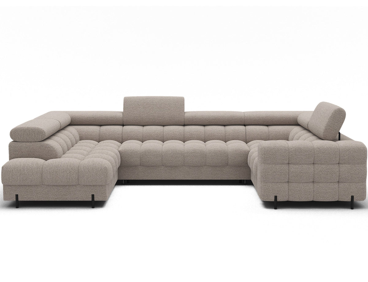 Fectory Sectional Storage Sleeper Chaise Sofa - Beige