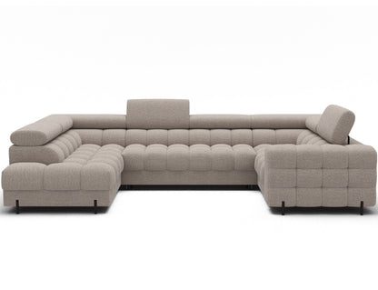 Fectory Sectional Storage Sleeper Chaise Sofa - Beige