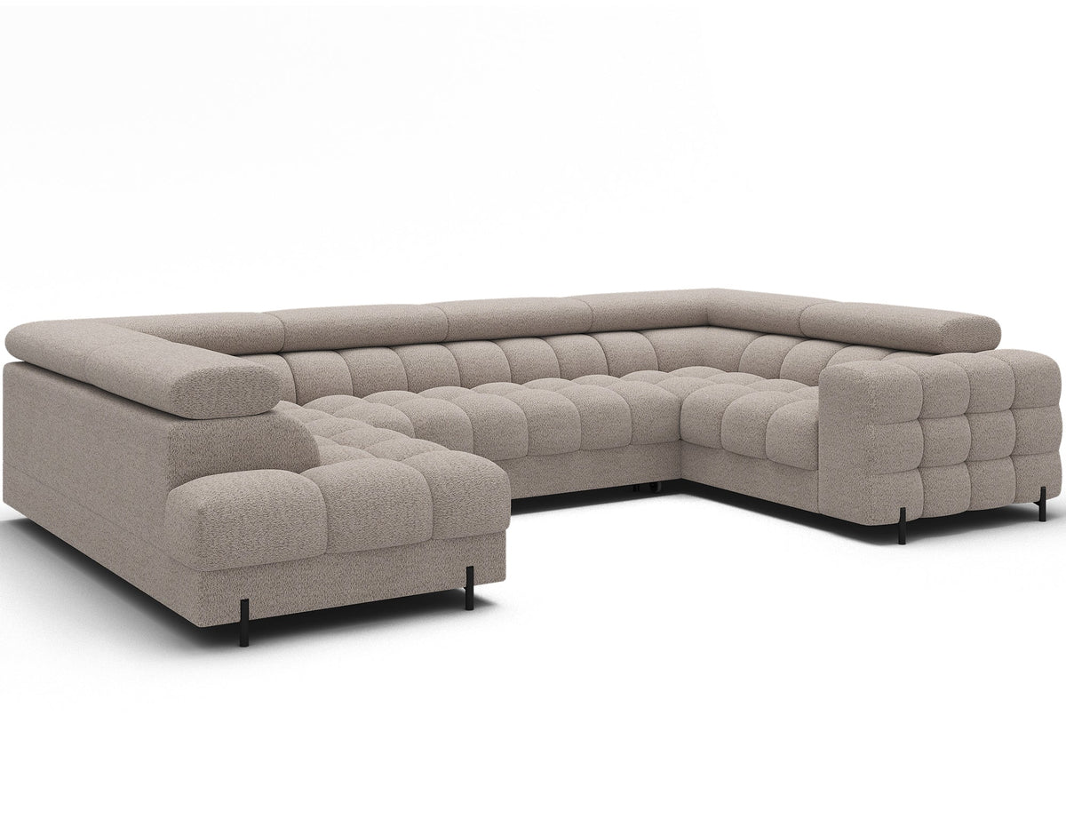 Fectory Sectional Storage Sleeper Chaise Sofa - Beige