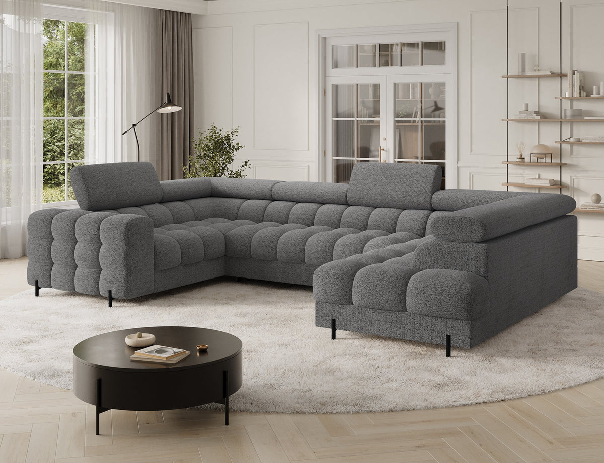 Fectory Sectional Storage Sleeper Chaise Sofa - Grey
