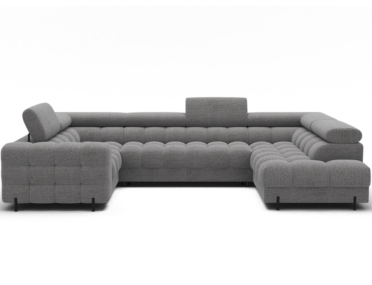 Fectory Sectional Storage Sleeper Chaise Sofa - Grey