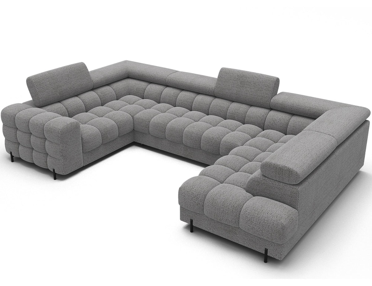 Fectory Sectional Storage Sleeper Chaise Sofa - Grey