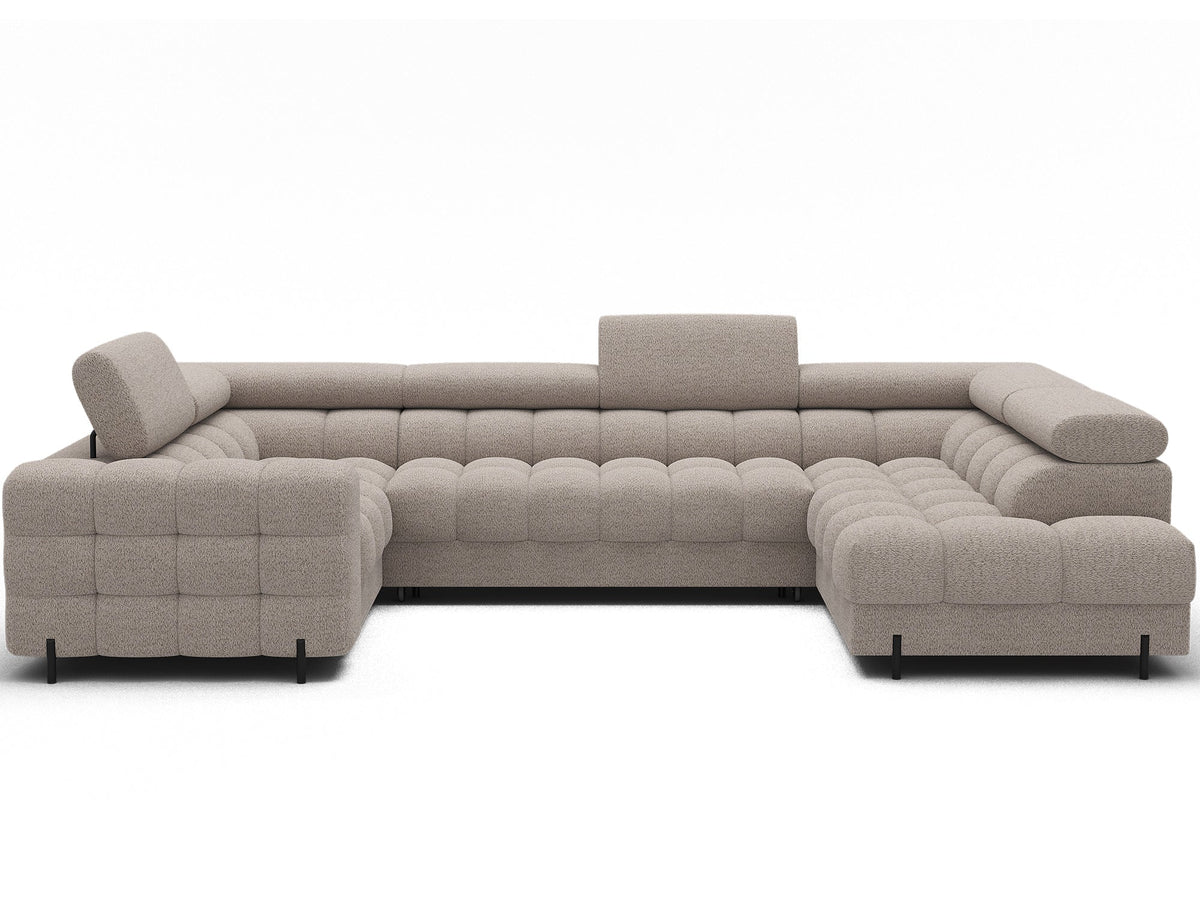 Fectory Sectional Storage Sleeper Chaise Sofa - Beige